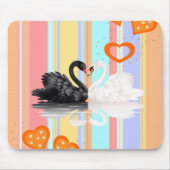 Zwan Oranje Hearts Stripe Muismat! Muismat (Voorkant)