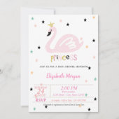 Zwan, sterren, prinses Baby shower Kaart (Voorkant)