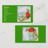 Zwan, zwaan, over het zee.  Swim, zwaan, zwemmen! Visitekaartje (Voorkant / Achterkant)