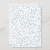 Zwanen Baby shower Vogel met Kroon Co-Ed Blauw Kaart (Achterkant)