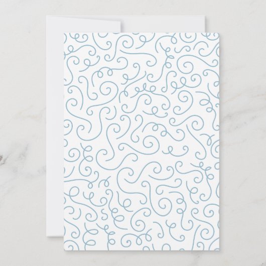 Zwanen Baby shower Vogel met Kroon Co-Ed Blauw Kaart (Achterkant)