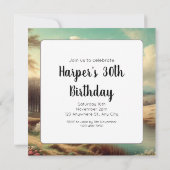 Zwanen bij de Lake Birthday Invitation (Achterkant)
