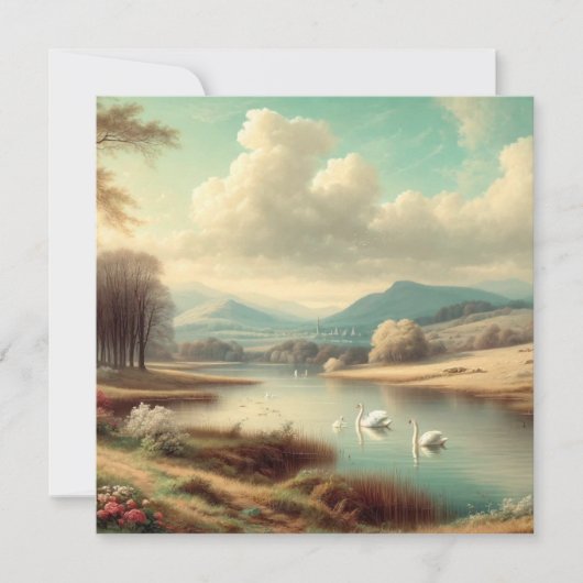 Zwanen bij de Lake Birthday Invitation (Voorkant)