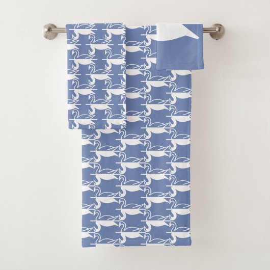 Zwanen Blauw en Wit Bad Handdoek (Insitu)