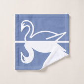 Zwanen Blauw en Wit Bad Handdoek (Wasdoekje)