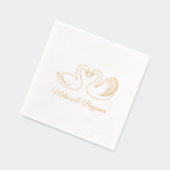 Zwanen bruiloft Jubileum V2 Folie Servetten (Links)