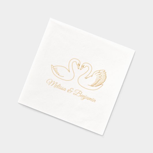 Zwanen bruiloft Jubileum V2 Folie Servetten (Links)