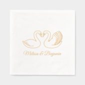 Zwanen bruiloft Jubileum V2 Folie Servetten (Voorkant)