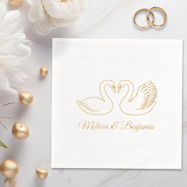 Zwanen bruiloft Jubileum V2 Folie Servetten