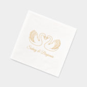 Zwanen bruiloft Jubileum V3 Folie Servetten (Links)