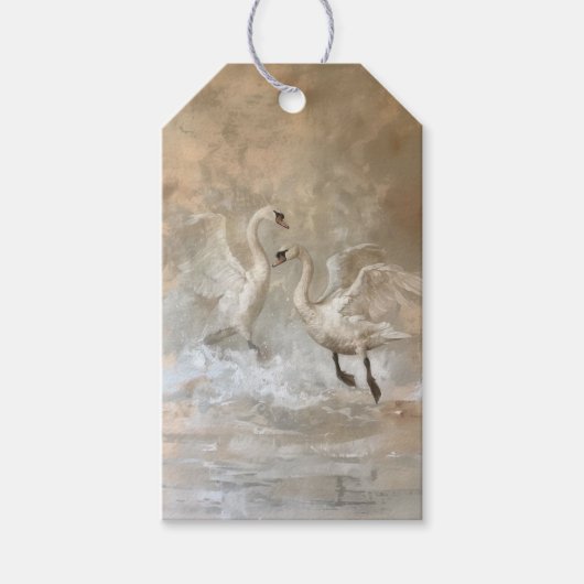 Zwanen - Cadeaubijsluiters Cadeaulabel (Voorkant)