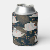 Zwanen en chrysanten, natuurlijk patroon. blikjeskoeler (Blikje Voorkant)