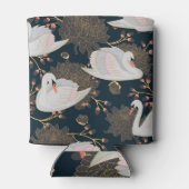 Zwanen en chrysanten, natuurlijk patroon. blikjeskoeler (Achterkant)