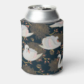 Zwanen en chrysanten, natuurlijk patroon. blikjeskoeler (Blikje Achterkant)