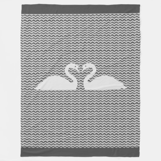 Zwanen en golven fleece deken (Voorkant)