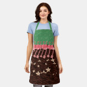 Zwanen en koekjes vulden chocoladegolven groen schort (Gedragen)