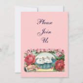 Zwanen en Rozen Aangepaste Valentijn Uitnodigingen (Voorkant)