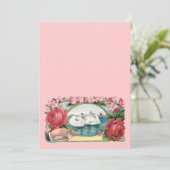 Zwanen en Rozen Custom Invitation Sjabloon Kaart (Staand voorkant)