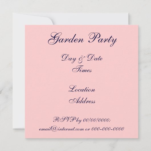 Zwanen en Rozen Custom Party Invitations Kaart (Achterkant)