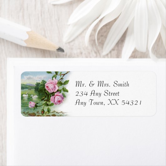  zwanen en Rozen Etiket (Insitu)