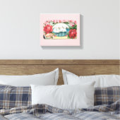 Zwanen en Rozen  kunst gewikkeld doek Canvas Afdruk (Insitu (Slaapkamer))
