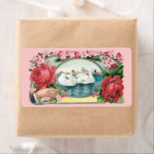 Zwanen en Rozen Kunst Groot Label (Insitu)