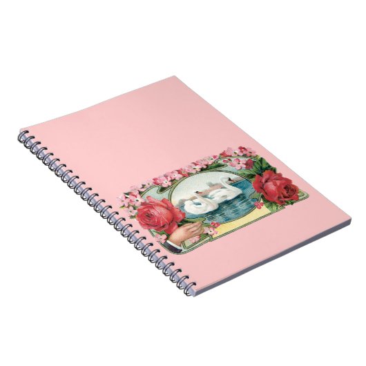 Zwanen en Rozen kunst Notitieboek (Rechterzijde)