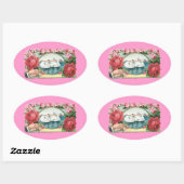 Zwanen en Rozen  kunst Stickers (Vel)