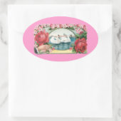 Zwanen en Rozen  kunst Stickers (Tas)