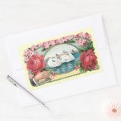 Zwanen en Rozen  kunst Stickers (Envelop)