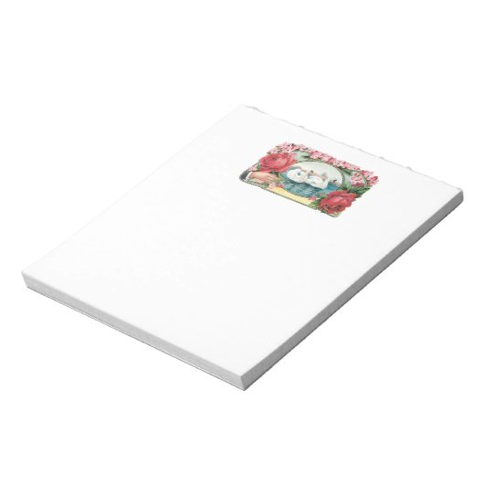 Zwanen en Rozen  Victoriaans Notitieblok (Linkerzijde)