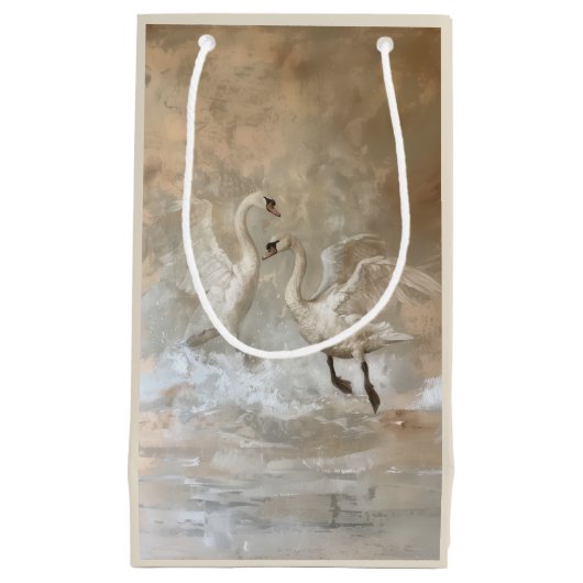 Zwanen - Geschenktas Klein Cadeauzakje (Voorkant)