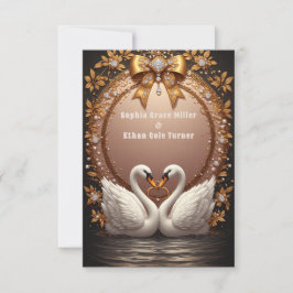 💍 Zwanen Gouden Huwelijksdecoratie Met Bloemenkad Save The Date