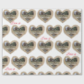 Zwanen harten cadeaupapier (Vlak)