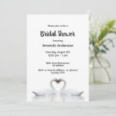 Zwanen houden van witte uitnodiging voor bruidsfee (Staand voorkant)