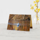 Zwanen in de Herfst Kaart (Gele Bloem)