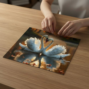 Zwanen in de herfst legpuzzel