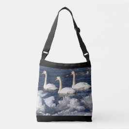 Zwanen in de rivier de Icey Crossbody Tas