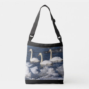 Zwanen in de rivier de Icey Crossbody Tas