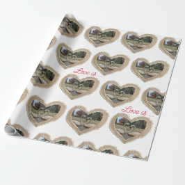 Zwanen in hart cadeaupapier