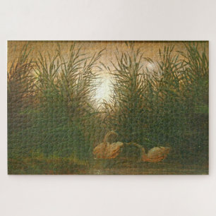 Zwanen in het riet - Caspar David Friedrich Legpuzzel