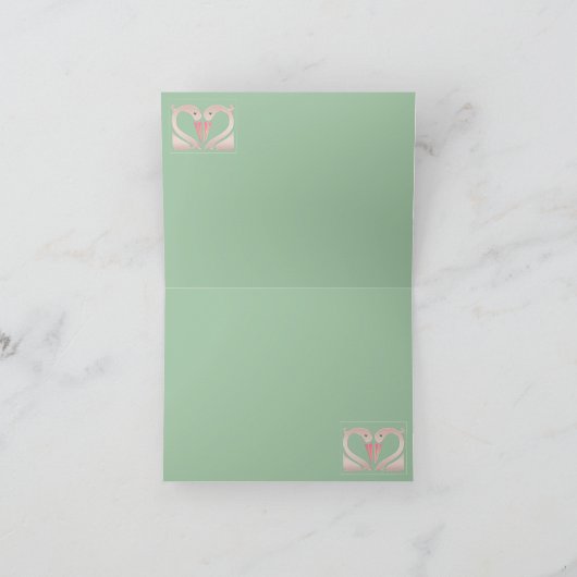 Zwanen in liefde (dank u nota Kaart) Bedankkaart (Binnen)