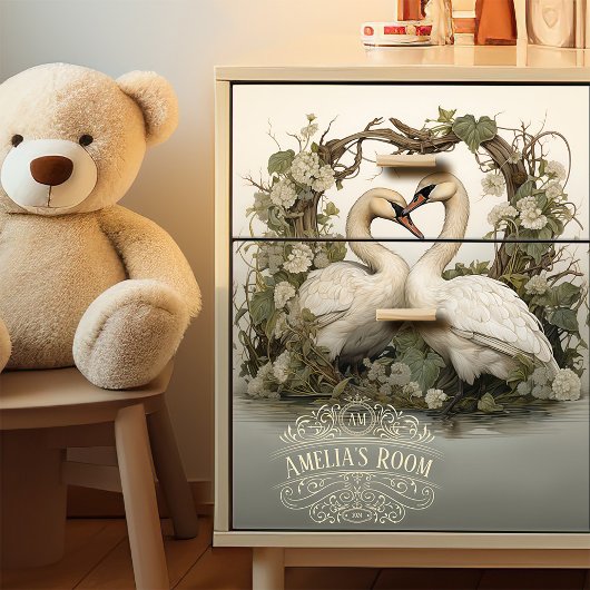 Zwanen in liefde Elegant  Victoriaans Boho Tissuepapier