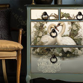 Zwanen in liefde Elegant  Victoriaans Boho Tissuepapier