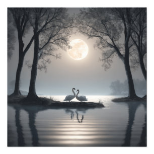 Zwanen in liefde Poster