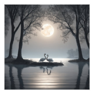 Zwanen in liefde Poster