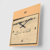 Zwanen in Seagulls Wandklok (Hoek)
