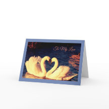 Zwanen Jubileum Kaart (blauwe rand)