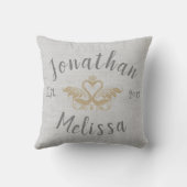 Zwanen Koppel Gevestigd Kussen (Achterkant)