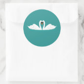 Zwanen koppelen op blauwe sticker (Tas)